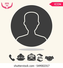 Symbol of User icon in circle. Profile Icon.