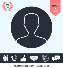 Symbol of User icon in circle. Profile Icon.