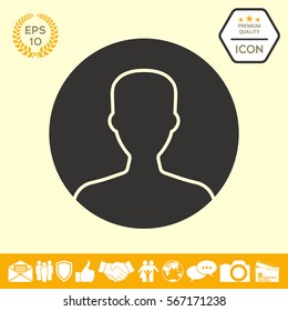 Symbol of User icon in circle. Profile Icon.