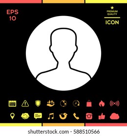 Symbol of User icon in circle. Profile Icon.
