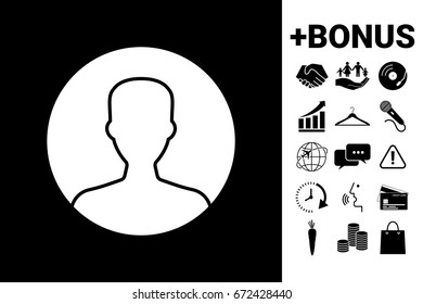 Symbol of User icon in circle. Profile Icon.