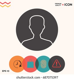 Symbol of User icon in circle. Profile Icon.