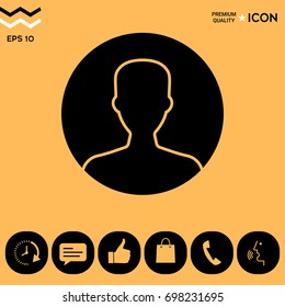 Symbol of User icon in circle. Profile Icon.