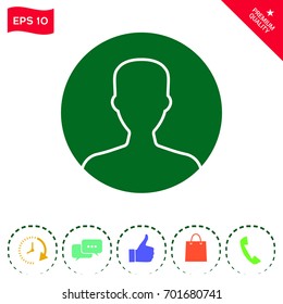 Symbol of User icon in circle. Profile Icon.