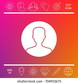 Symbol of User icon in circle. Profile Icon.