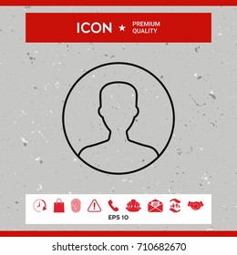 Symbol of User icon in circle. Profile line Icon.