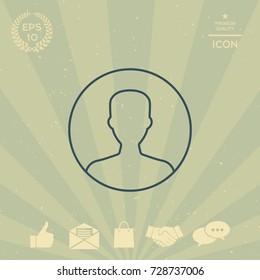 Symbol of User icon in circle. Profile line Icon.