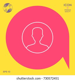 Symbol of User icon in circle. Profile line Icon.