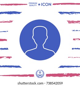 Symbol of User icon in circle. Profile Icon.