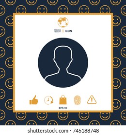 Symbol of User icon in circle. Profile Icon.