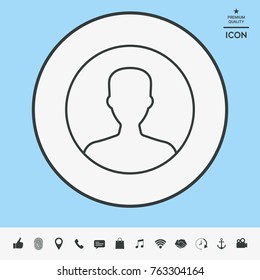 Symbol of User icon in circle. Profile line Icon.