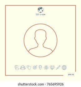Symbol of User icon in circle. Profile line Icon.