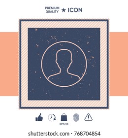 Symbol of User icon in circle. Profile line Icon.