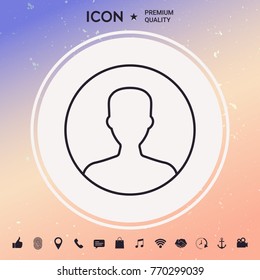 Symbol of User icon in circle. Profile line Icon.