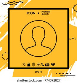 Symbol of User icon in circle. Profile line Icon.