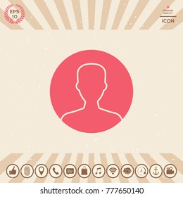 Symbol of User icon in circle. Profile Icon.