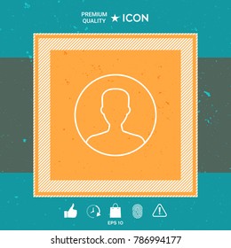 Symbol of User icon in circle. Profile line Icon.