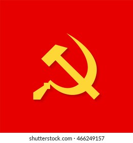 Symbol USSR. Hammer and sickle. Vector illustration