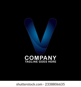 Symbol V letter logo on white background, can be used for art companies, sports, etc