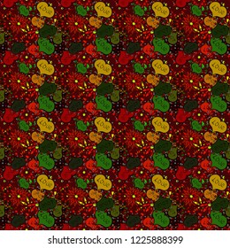 Symbol valentines day. Border wedding. Vector heart. Swirls in brown, red and black colors. Seamless love pattern with cute lettering calligraphy text and hearts, envelopes, doodles.