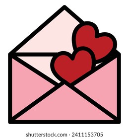 Symbol of Valentine's day. Giving love mail. 