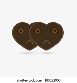 Symbol of Valentine's day - two Cookies-hearts