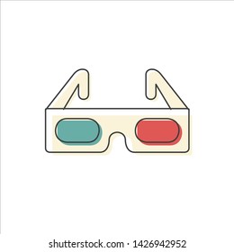 symbol vector 3d glasses icon on the website