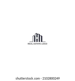 Símbolo de la plantilla de logotipo de edificio y propiedad con icono de linearto creativo. Diseño arquitectónico inmobiliario minimalista ilustración para agencia y empresa.