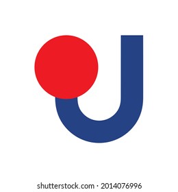 Symbol vector design of letter j with red circle 