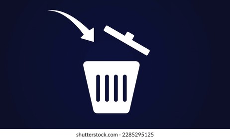 The symbol of vector dustbin icon. Trash can eps trendy background.