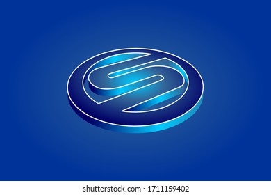 símbolo vectorial icono diseño del logotipo de negocios fondo azul abstracto.