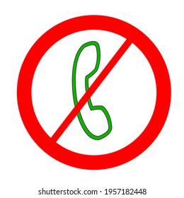 Symbol vector illustration Do not talk on the phone