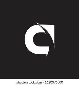 symbol vector of letter c slice arrow motion geometric design