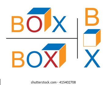 symbol vector set box logo design for company and business