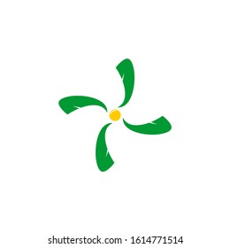 symbol vector of sun leaf swirl simple abstract design