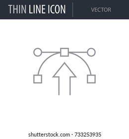 Symbol of Vector. Thin line Icon of Multimedia. Stroke Pictogram Graphic for Web Design. Quality Outline Vector Symbol Concept. Premium Mono Linear Beautiful Plain Laconic Logo