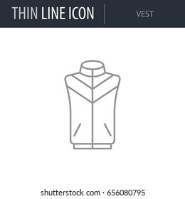 Symbol of Vest. Thin line Icon of Fashion. Stroke Pictogram Graphic for Web Design. Quality Outline Vector Symbol Concept. Premium Mono Linear Beautiful