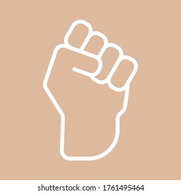 Symbol of victory - raised fist. Winner raised clenched fist. Winner's hand clenched into a fist. Vector illustration.
