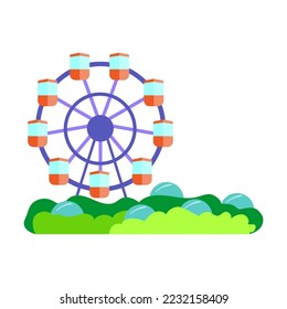 Symbol Vietnam vector illustration  ASEAN country  Ferris wheel in amusement park isolated white background  Traveling  culture concept