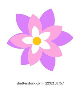 Symbol of Vietnam vector illustration. ASEAN country blooming lotus flower top view isolated on white background. Traveling, culture concept