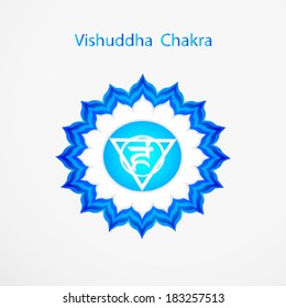 Symbol of Vishuddha chakra vector