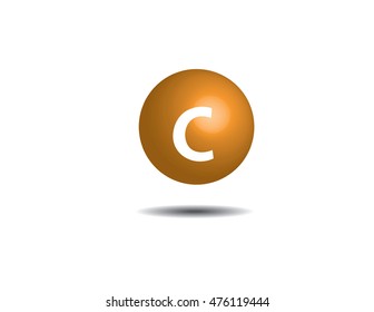 Symbol vitamin C isolated on white background