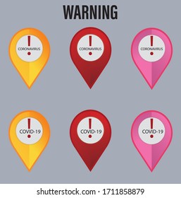 Symbol of warning for covid-19