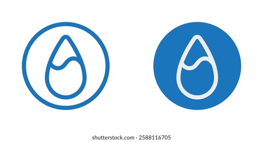 Symbol of water drop and circle or world. World Water Day. Templates for design, posters, projects, banners, logo, and business cards. Vector illustration design. Blue color.