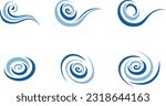 Symbol of water and wind flow and vortex set