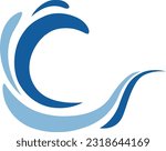 Symbol of water and wind flow and vortex