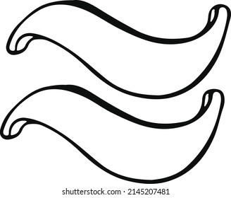 Symbol of waves, water, sea element. hand drawn texture
 illustration.
