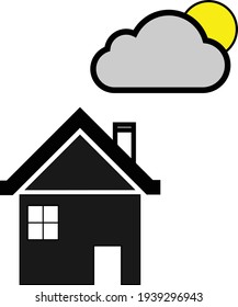 Symbol of the weather forecast icon rain, thunderstorm, cloudy, sunny, sunny cloudy