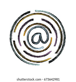 at symbol of web addres to internet connection