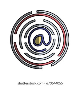 at symbol of web addres to internet connection
